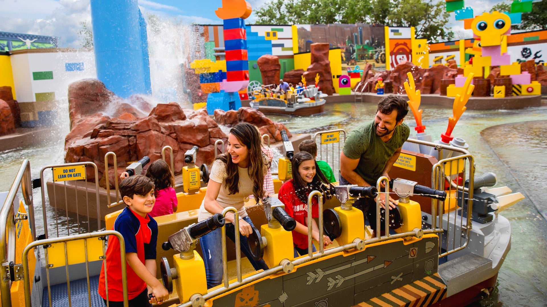 Family on a water ride at LEGOLAND Florida